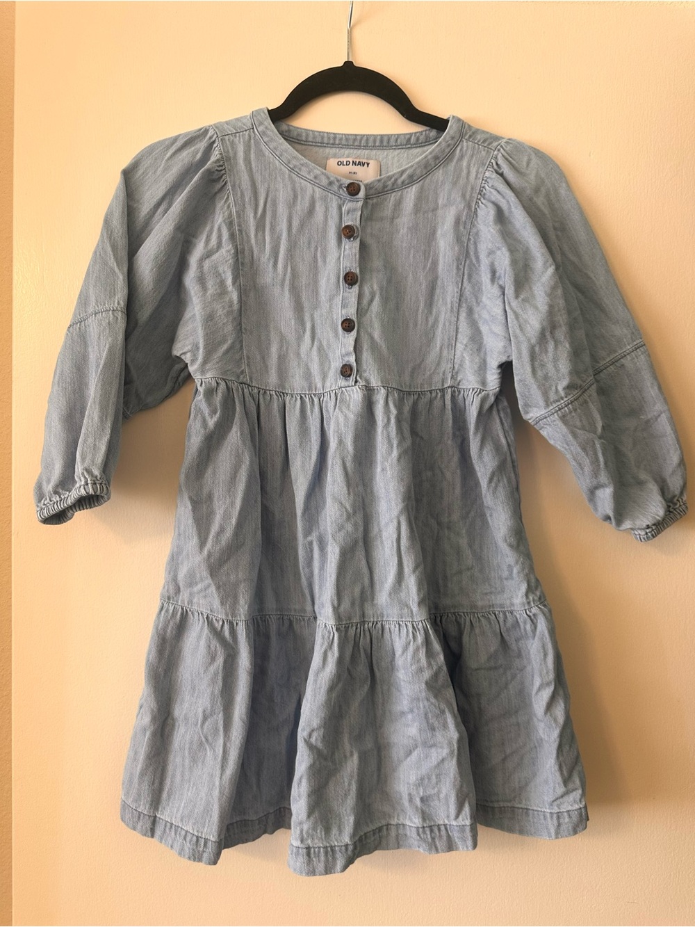 Old Navy Light Blue Tiered Denim-Style Girls Dress